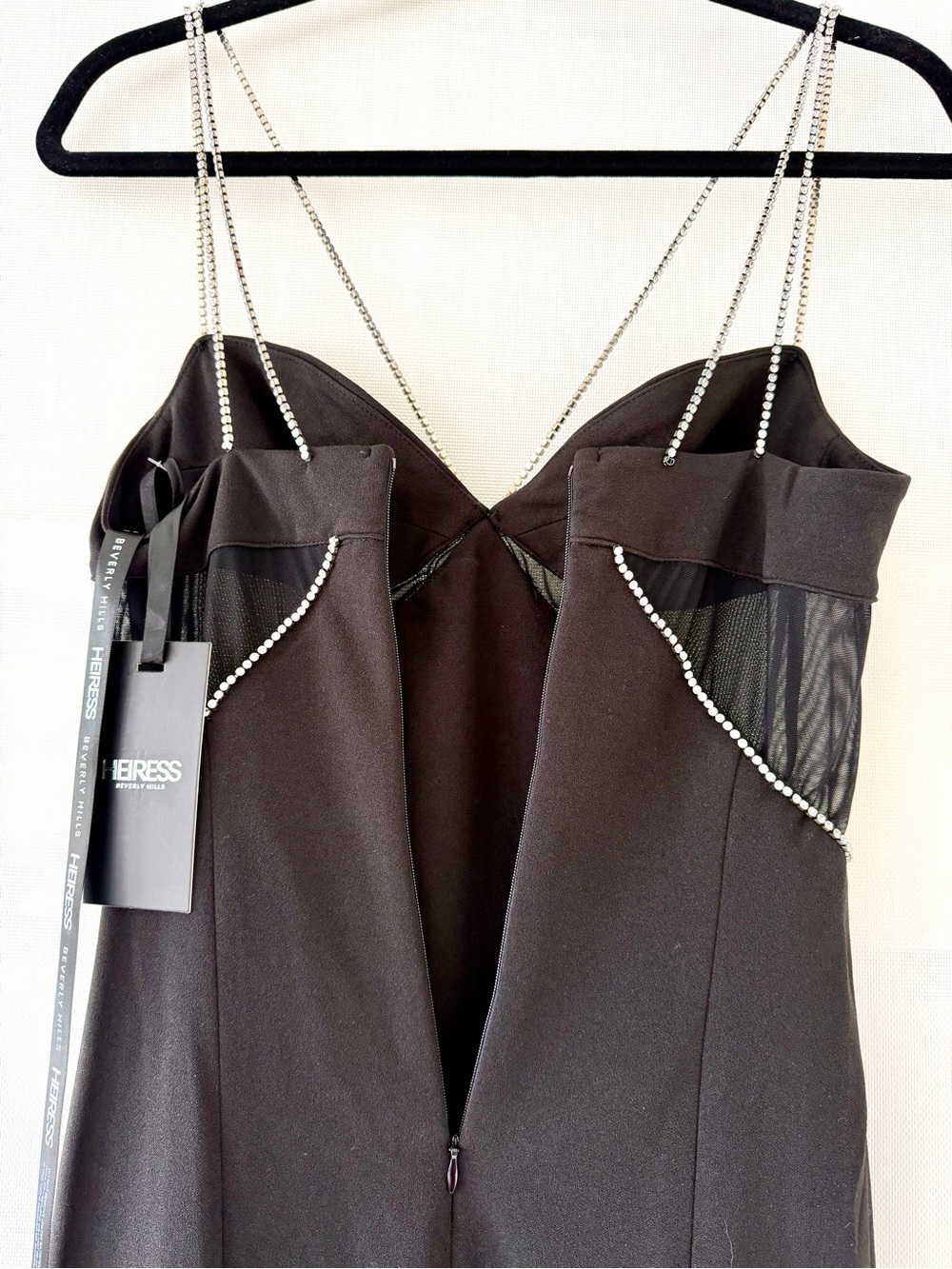 Heiress Beverly Hills New Black Diamanté Crystal-Detail Strappy Maxi Dress - Picture 10 of 14